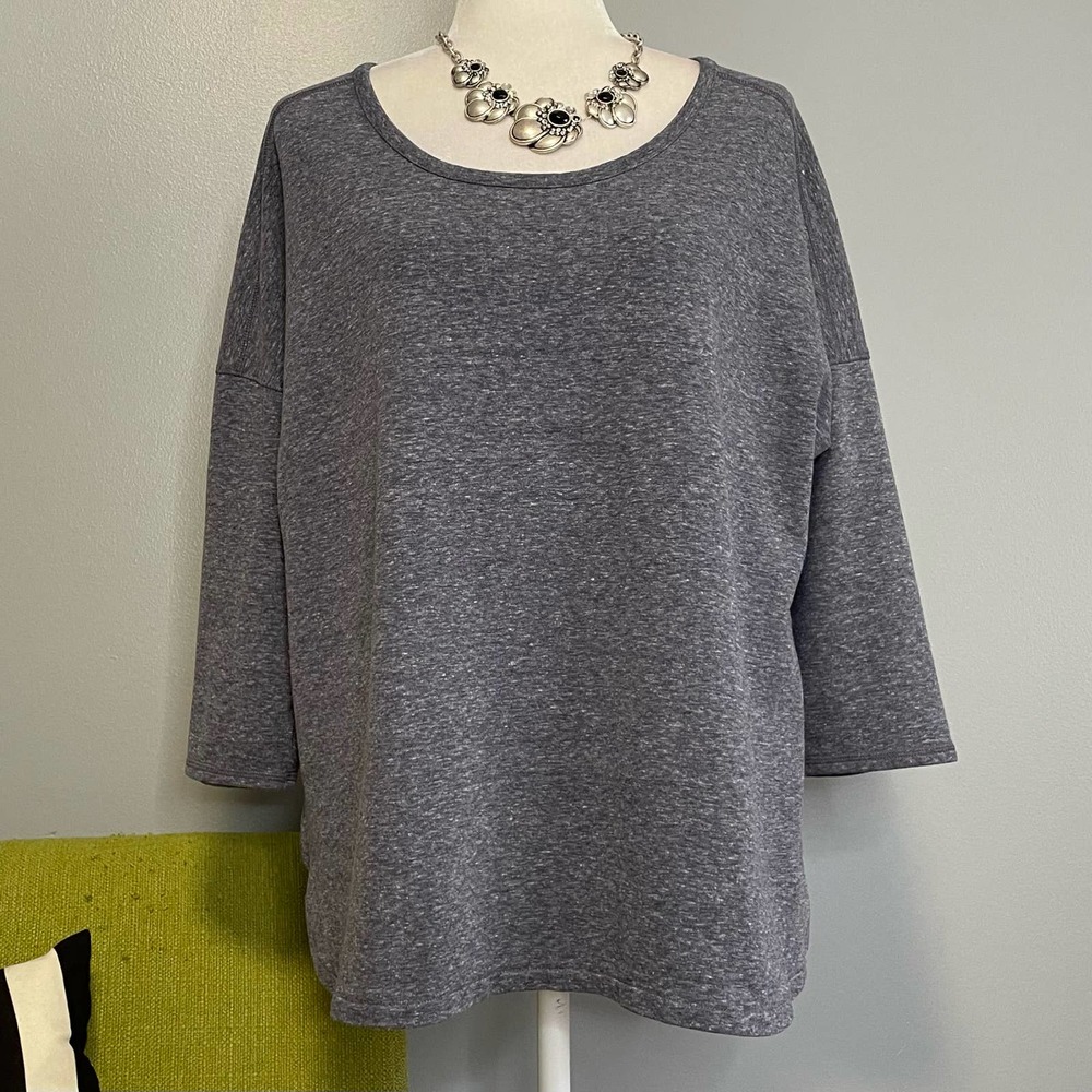 Athleta Half Moon Blue Grey Dolman Sleeve Pullover Sweatshirt